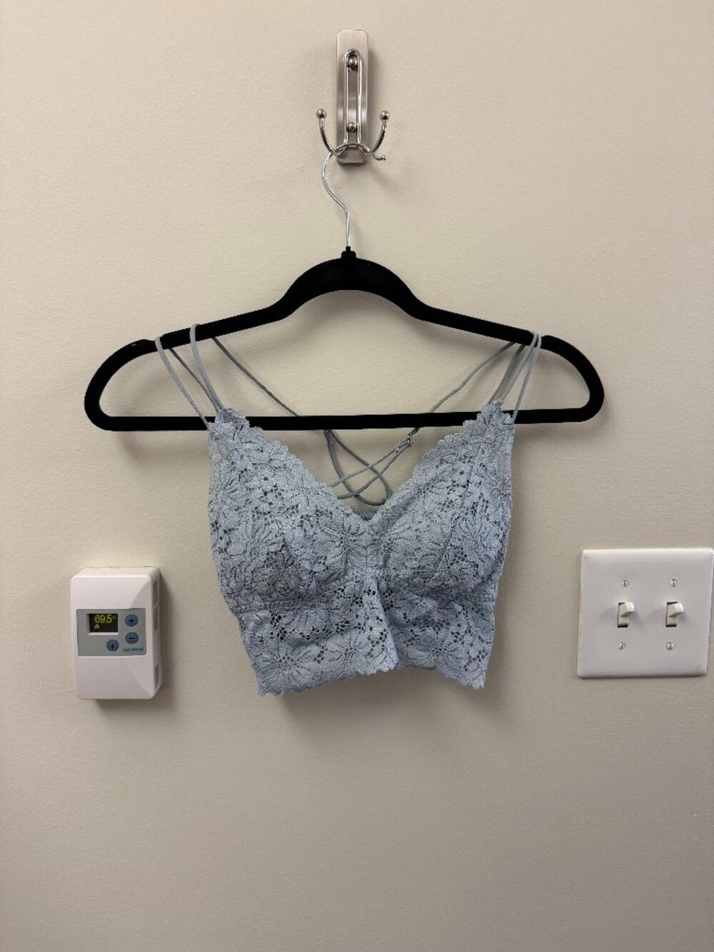 light blue lace bralette top